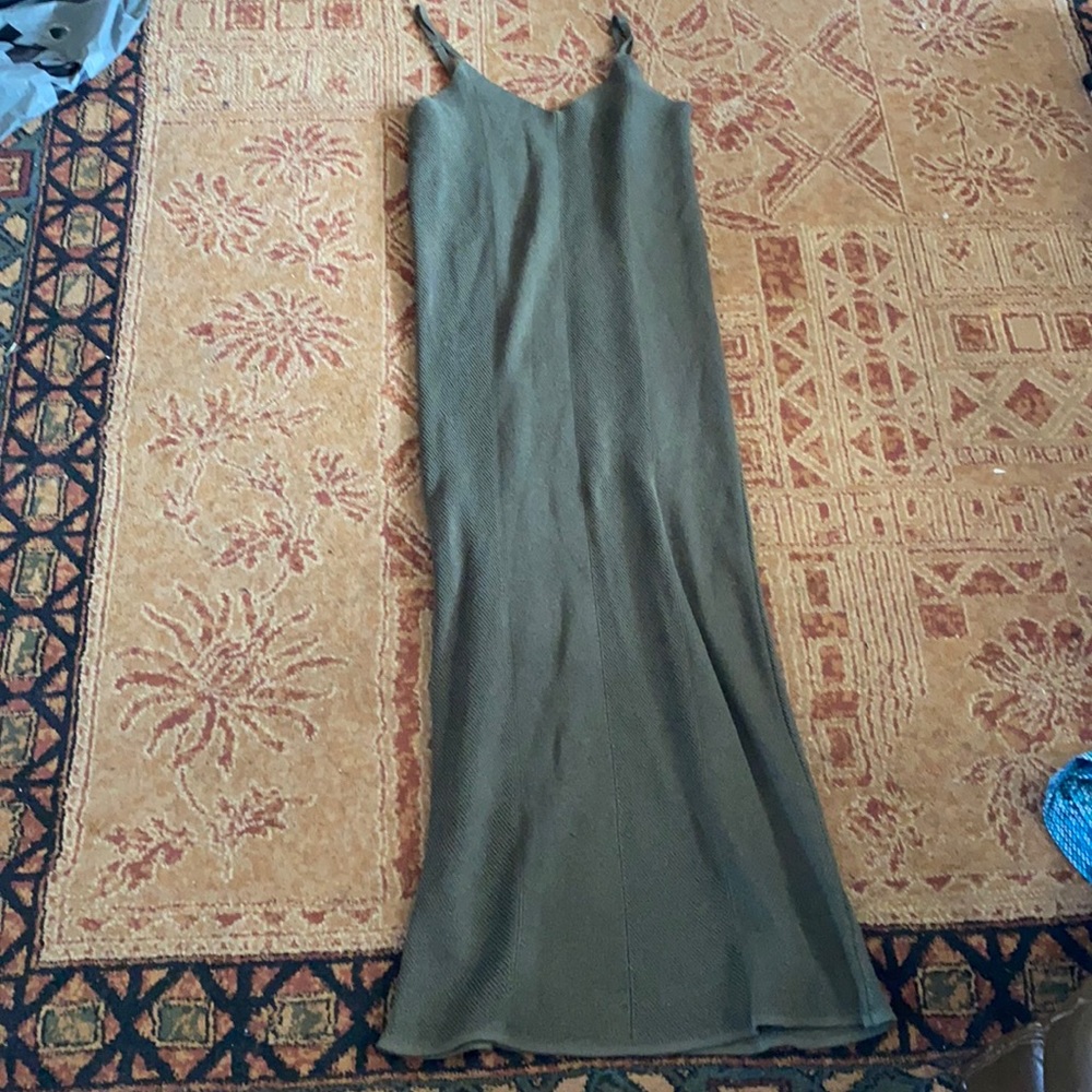 Army green sweater dress
